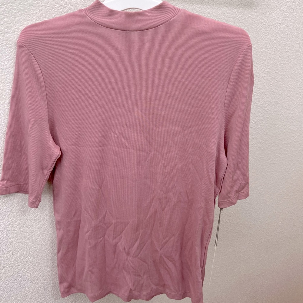 NEW Pink mock-neck T-Shirt Women’s Size Small
